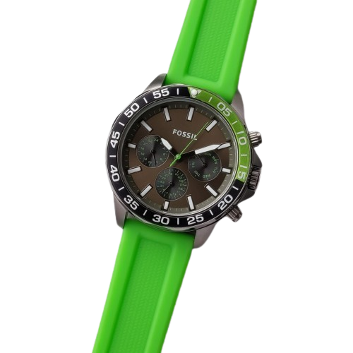 Fossil BQ2501 Quartz Green Silicone Strap Green Dial Men’s Watch