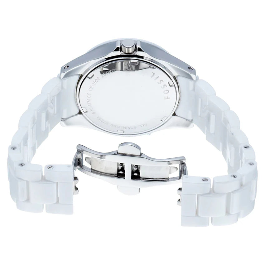 Fossil CE1002 White Dial Ceramic Bracelet Women's Watch