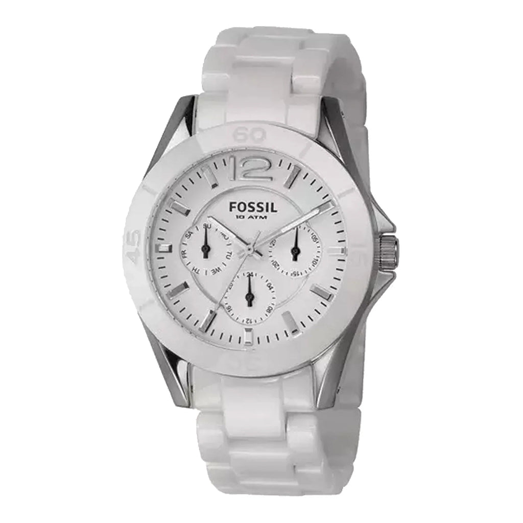 Fossil CE1002 White Dial Ceramic Bracelet Women's Watch