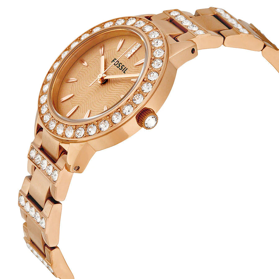 Fossil ES3020 Jesse Crystal Rose Gold Dial Women's Watch