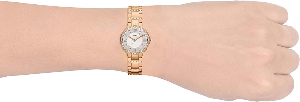 Fossil ES3284 Virginia Stainless Steel Crystal-Accented Dress Quartz Women's Watch