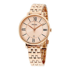 Fossil Jacqueline ES3435 Women\'s Rose Gold Tone Watch Fossil Jacqueline Rose Gold Dial Rose Gold Steel Strap Watch  main image 2