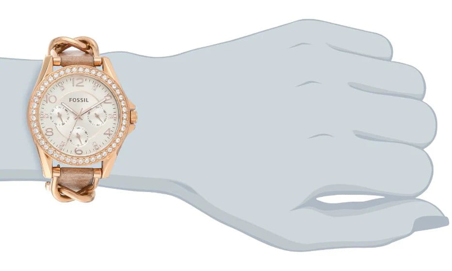 Fossil ES3465 Riley Beige Dial Women's Watch