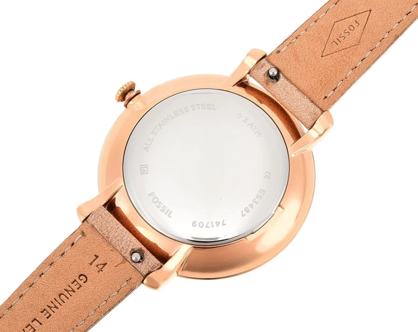 Fossil ES3487 Jacqueline Camel Leather Strap Women's Watch