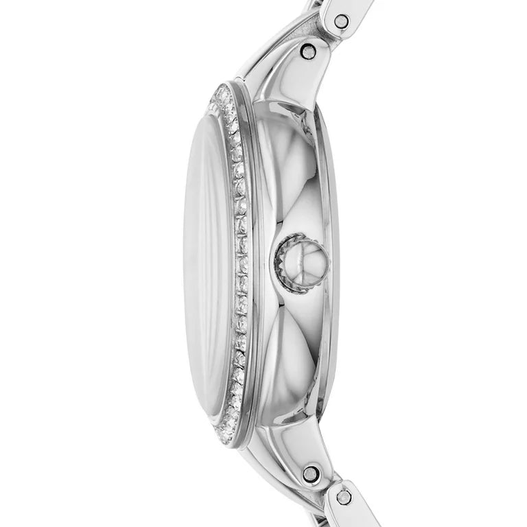 Fossil ES3504 Virginia Pink Dial Silver Steel Strap Women's Watch