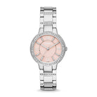 Fossil ES3504 Virginia Pink Dial Silver Steel Strap Women's Watch