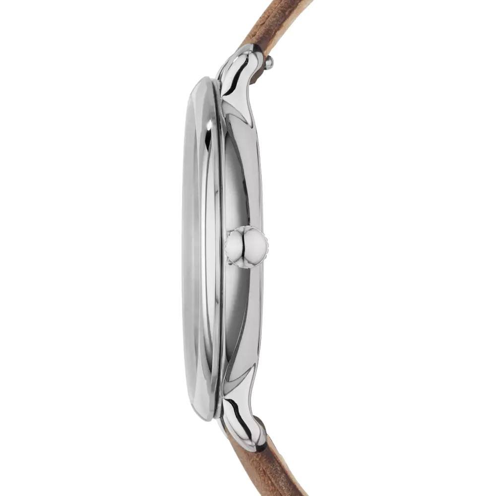 Fossil ES3708 Jacqueline Silver Dial Tan Leather Strap Women's Watch