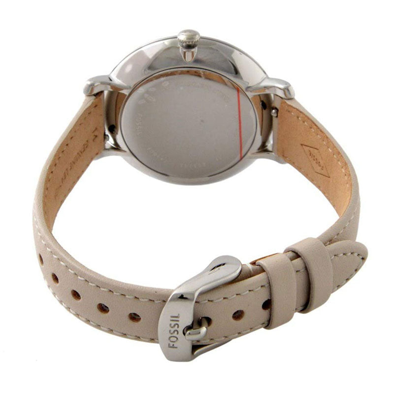 Fossil ES3793 Jacqueline White Dial Leather Strap Women's Watch