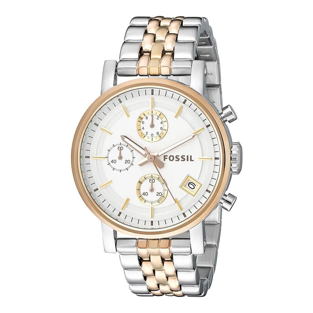 Fossil Stainless Steel Chronograph Boyfriend Watch Fossil Perfect Boyfriend Watch - Clothing in Silver Rose  main image 4