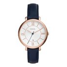 Fossil ES3843 Jacqueline Silver Dial Navy Leather Women's Watch