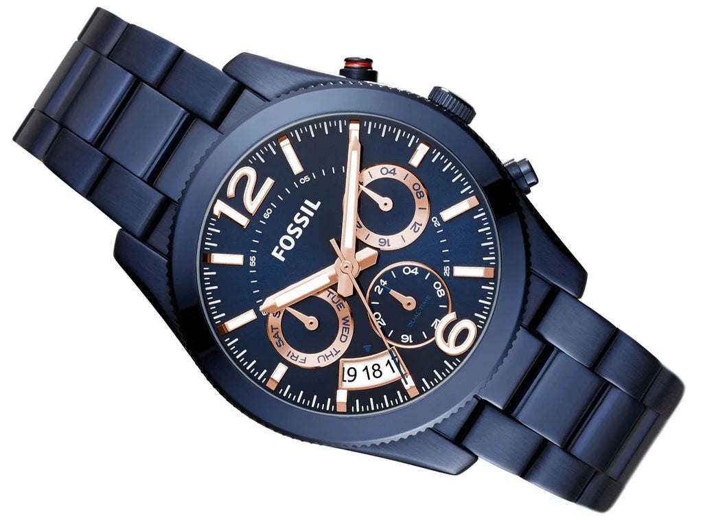 Fossil ES4093 Perfect Boyfriend Navy Blue Dial Women's Watch