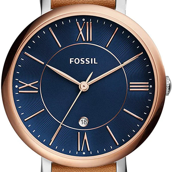 Fossil ES4274 Jacqueline Blue Dial Leather Women's Watch
