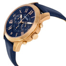 Fossil FS4835 Grant Multi-Function Navy Dial Leather Strap Men's Watch