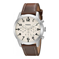 Fossil FS5146 Pilot 54 Chronograph Cream Dial Leather Men's Watch