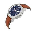 Fossil FS5210 Grant Chronograph Blue Roman Dial Brown Leather Strap Men's Watch