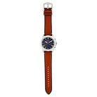 Fossil FS5210 Grant Chronograph Blue Roman Dial Brown Leather Strap Men's Watch
