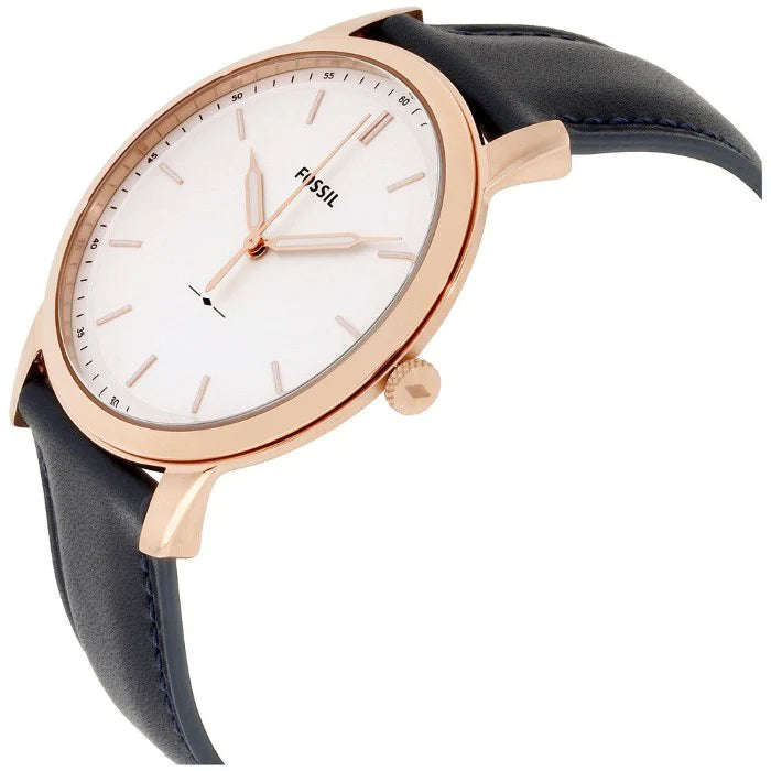 Fossil Men's The Minimalist Slim Blue Leather Band Watch FS5371