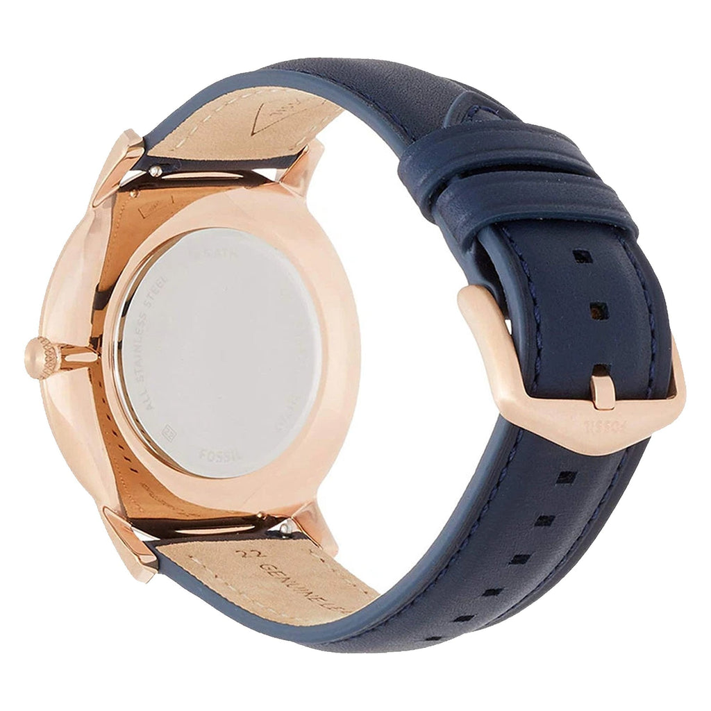 Fossil Men's The Minimalist Slim Blue Leather Band Watch FS5371