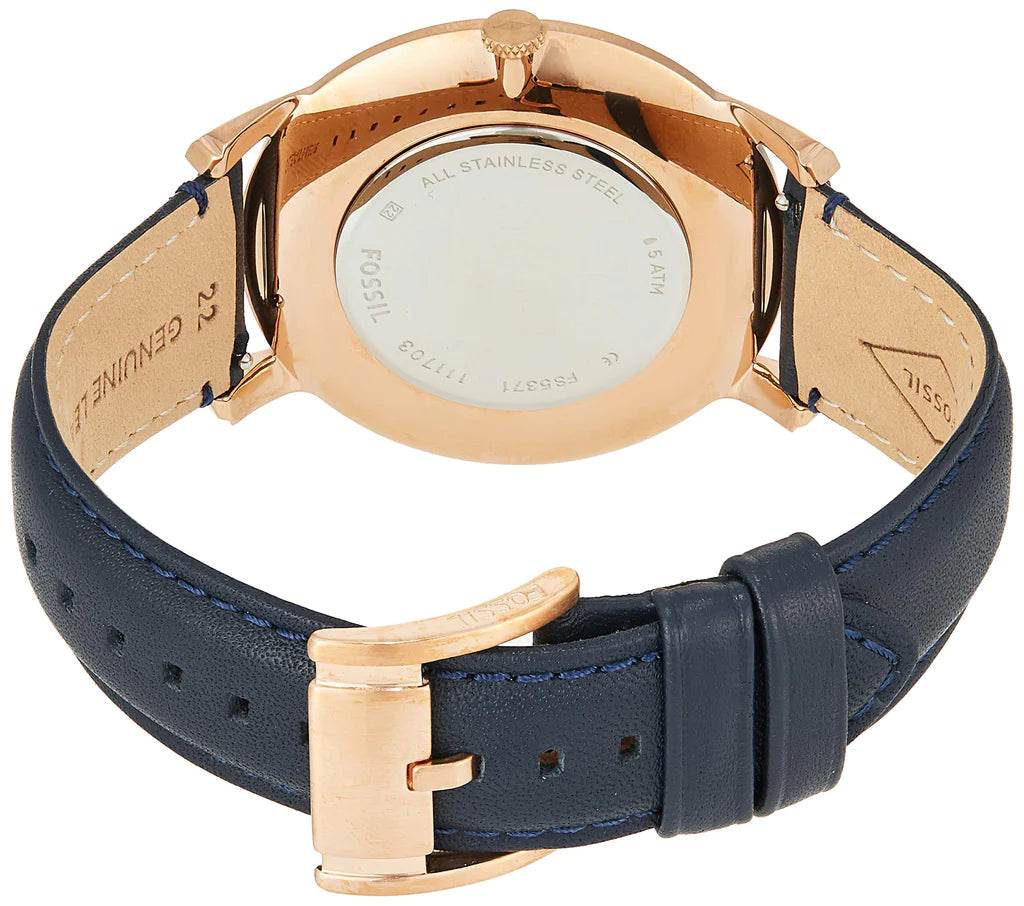 【未使用】FOSSIL 腕時計 Fossil Men's The Minimalist Slim Blue Leather Band Watch FS5371