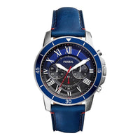 Fossil FS5373 Chronograp Blue Leather Strap Men's Watch