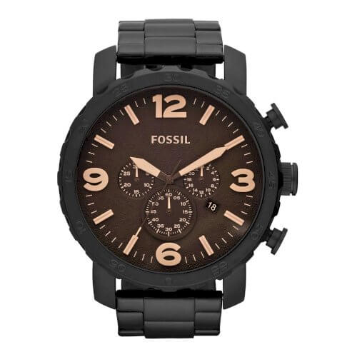 Fossil JR1356 Nate Chronograph Black Ion-plated Men's Watch