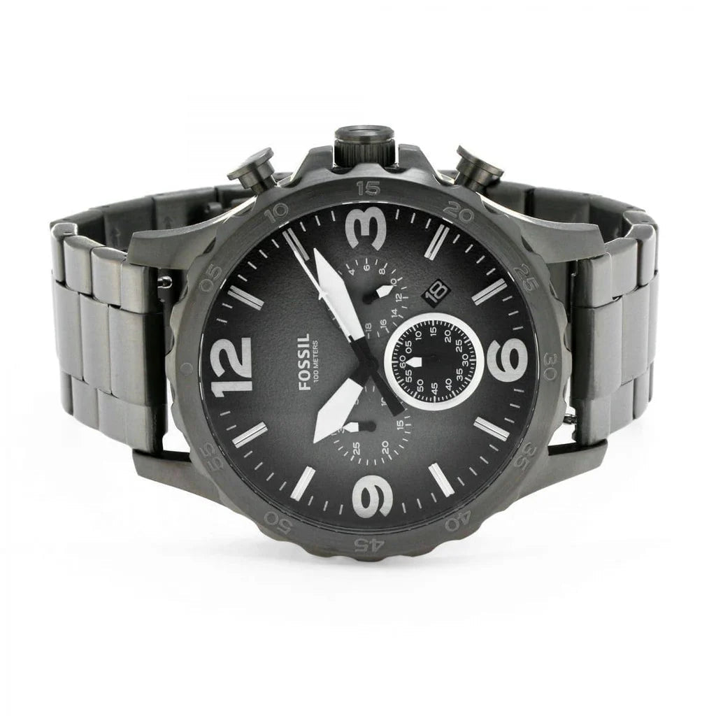 Fossil JR1437 Nate Chronograph Smoke Grey Dial Men's Watch