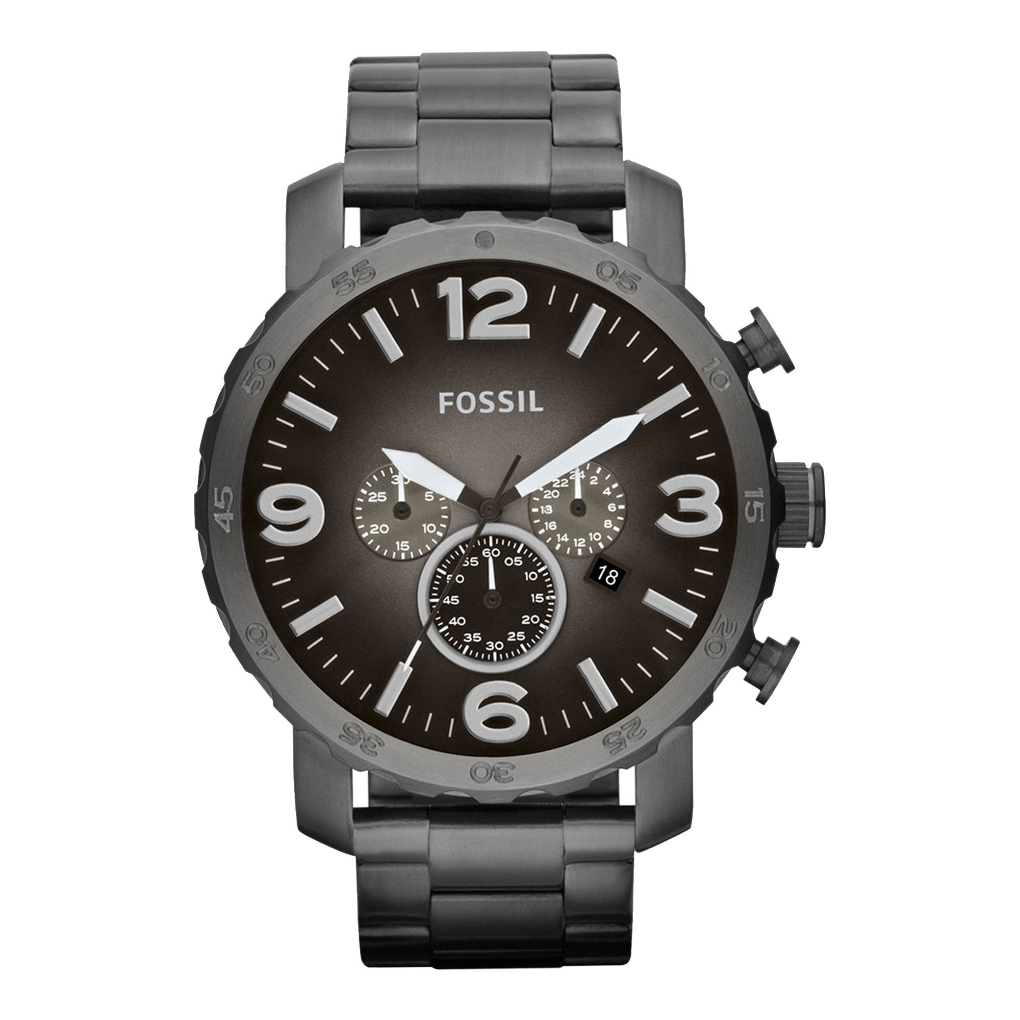 Fossil JR1437 Nate Chronograph Smoke Grey Dial Men's Watch