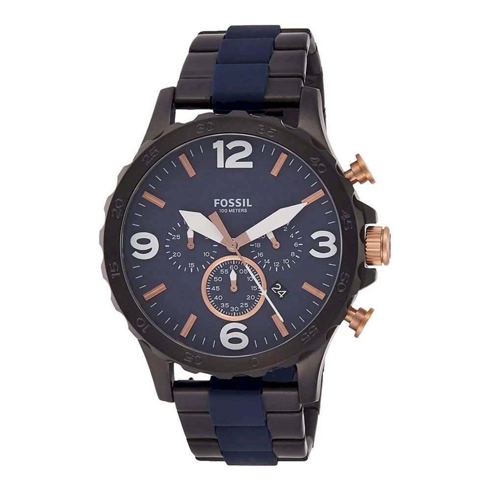 Fossil JR1494 Nate Chronograph Blue Dial Men's Watch – WATCH ACES