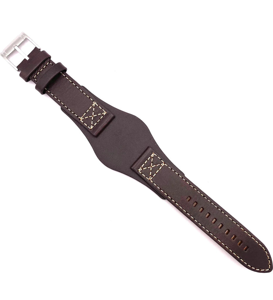 Fossil JR1505 Nate Chronograph Dial Brown Leather Strap Men's Watch