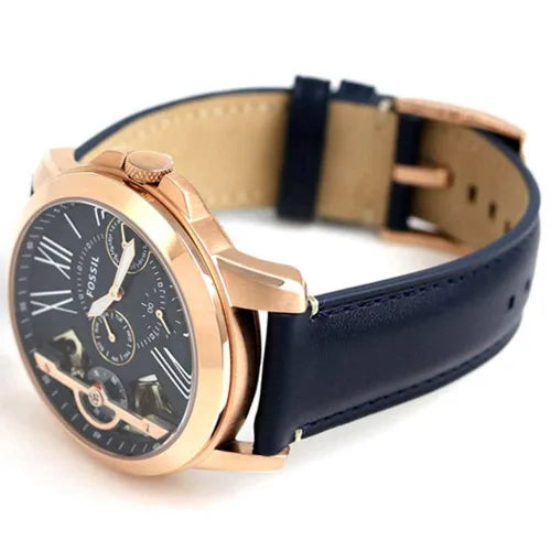 Fossil ME1162 Grant Blue Leather Strap Automatic Men's Watch
