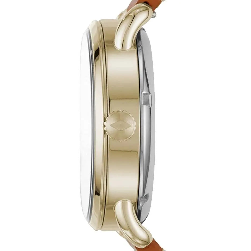 Fossil ME1166 The Commuter Twist Brown Leather Band Men's Watch