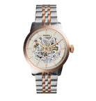 Fossil ME3075 Townsman Automatic Beige Skeleton Dial Men's Watch