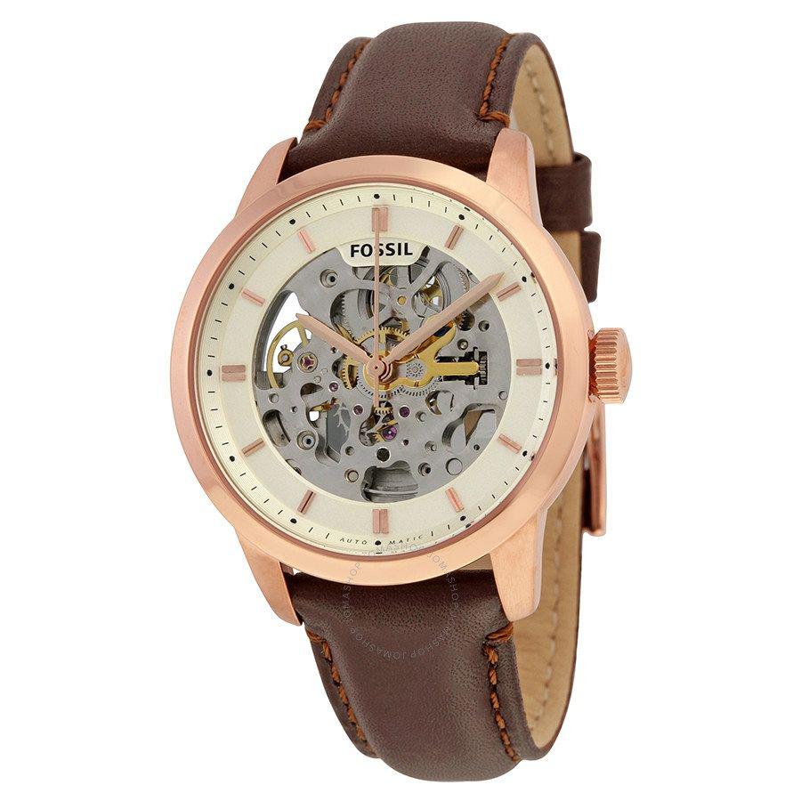 Fossil ME3078 Townsman Automatic Beige Skeleton Dial Men's Watch