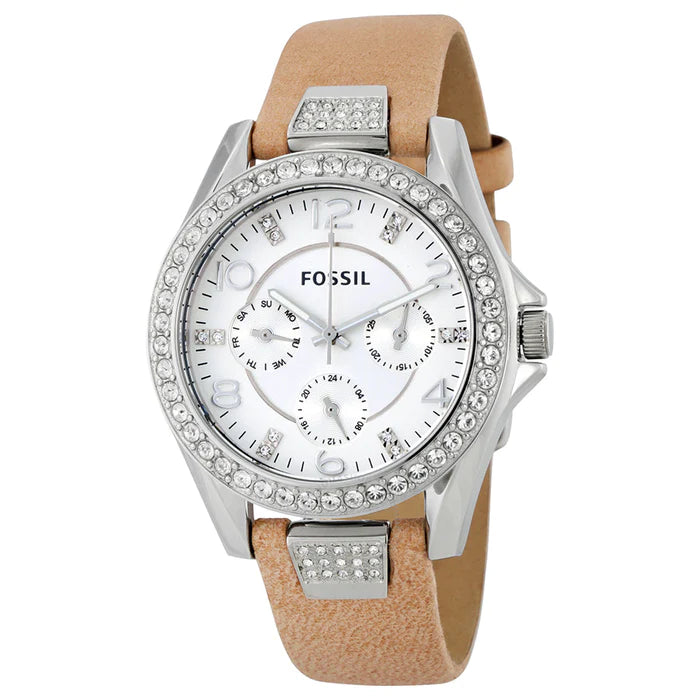 Fossil ES3889 Riley Multifunction Silver Dial Ladies Watch - WATCH ACES