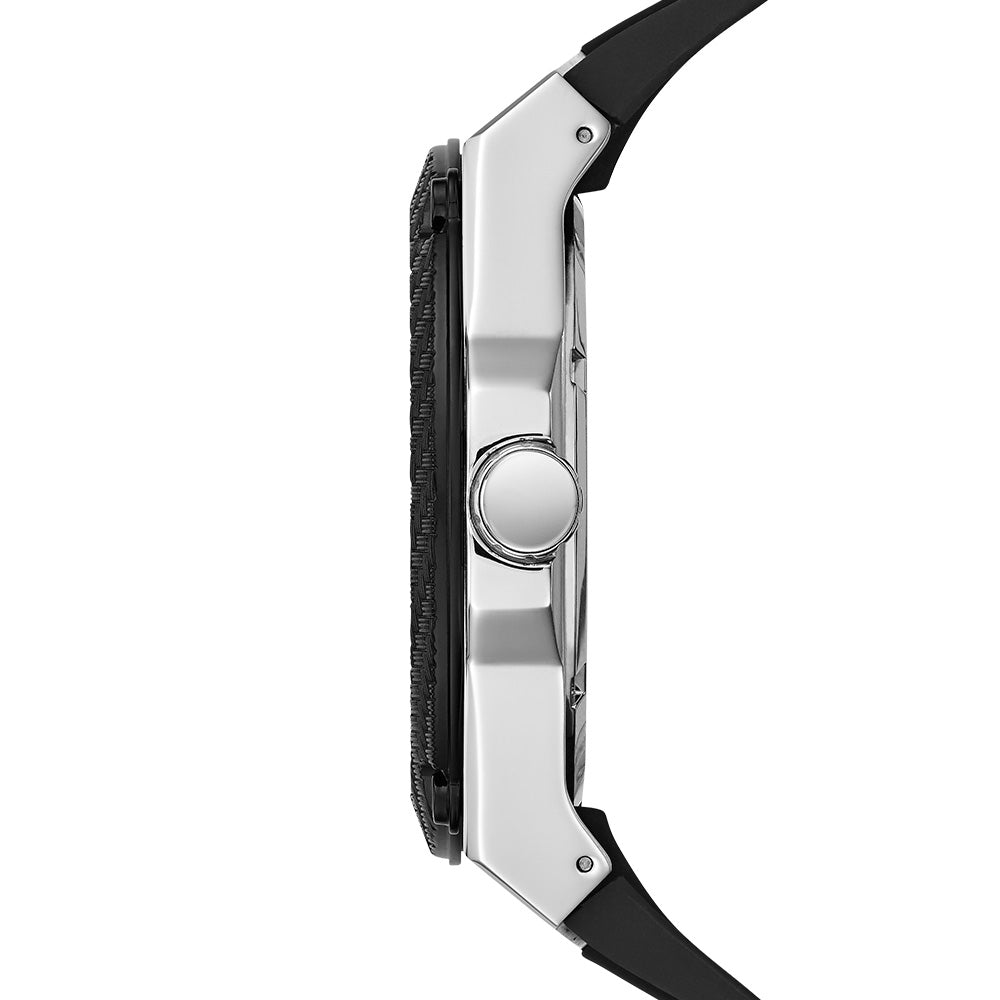 Guess W1049G3 Legacy Quartz White Dial Black Rubber Men's Watch