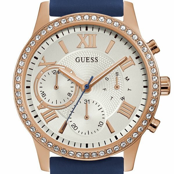 Guess W1135L3 Crystal Blue Silicone Women's Watch