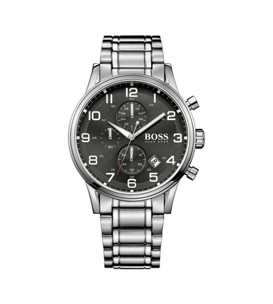 Hugo Boss 1513181 Aeroliner Grey Dial Stainless Steel Bracelet Men's Watch