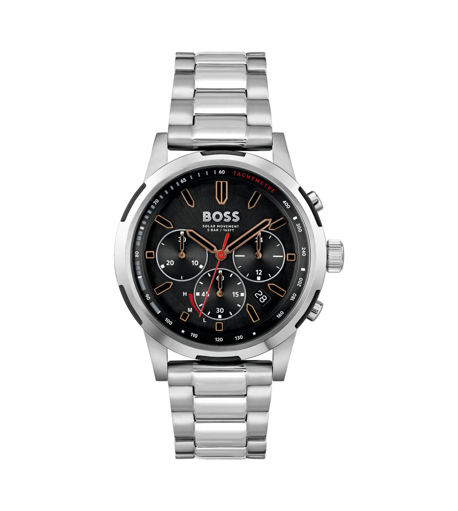 Hugo Boss 1514032 Solgrade Black Dial Stainless Steel Bracelet Men's Watch