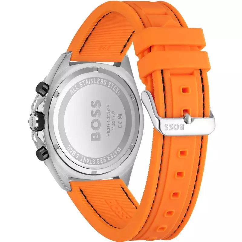 Hugo Boss 1513970 Chronograph Quartz with Orange Silicone Bracelet Men Watch