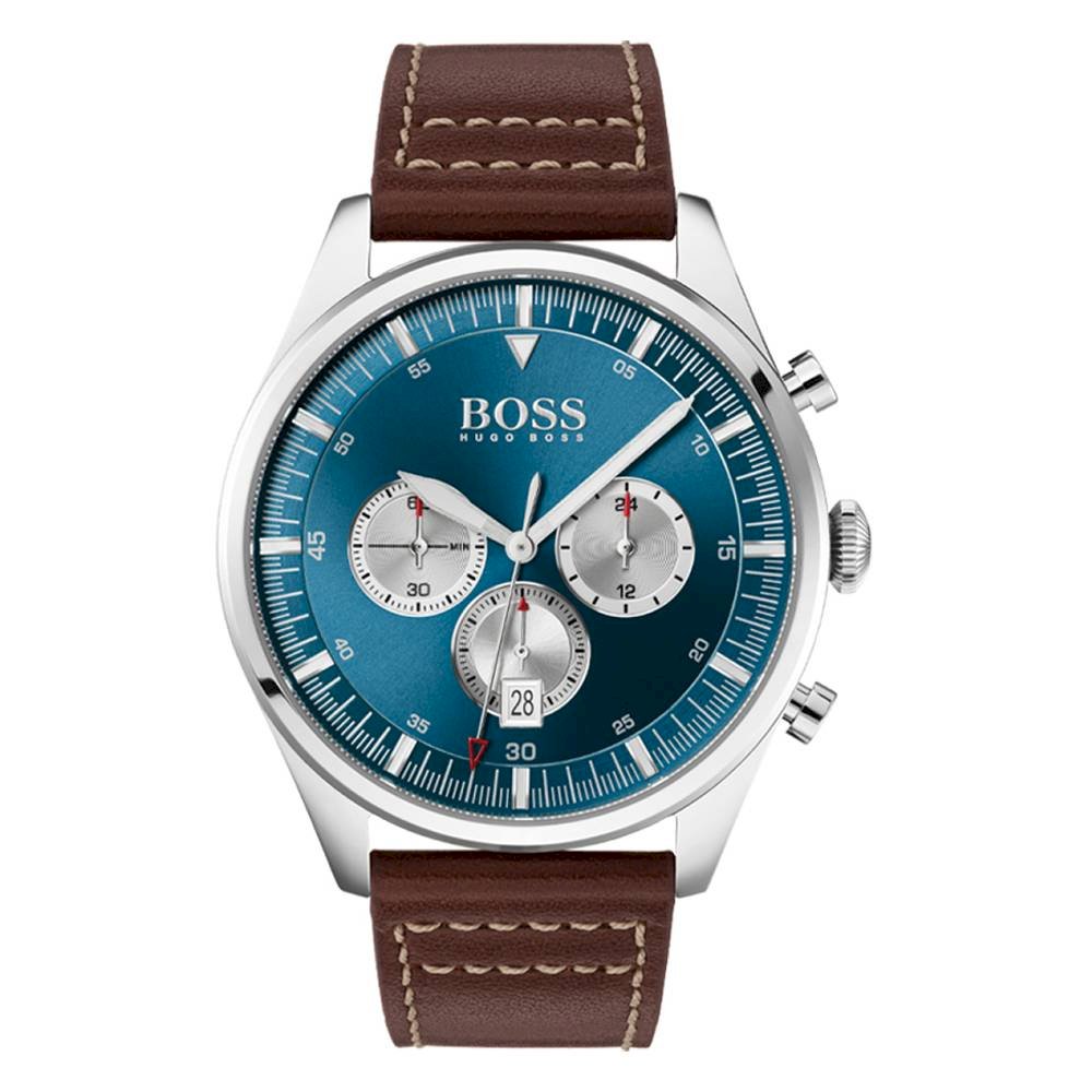 Hugo Boss HB1513709 Brown Leather Band Steel Case Men's Watch