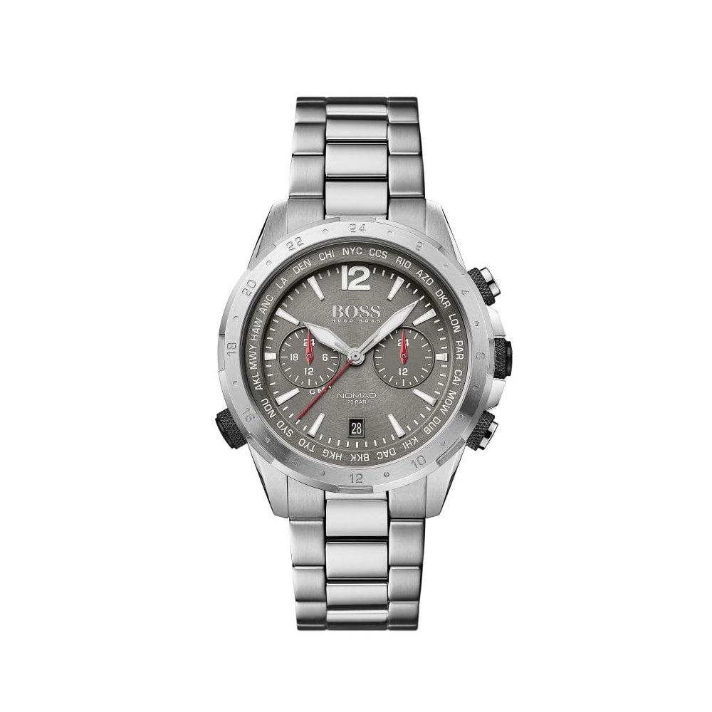 Hugo Boss 1513774 Nomad Gray Dial Silver Stainless Steel Strap Men's Watch