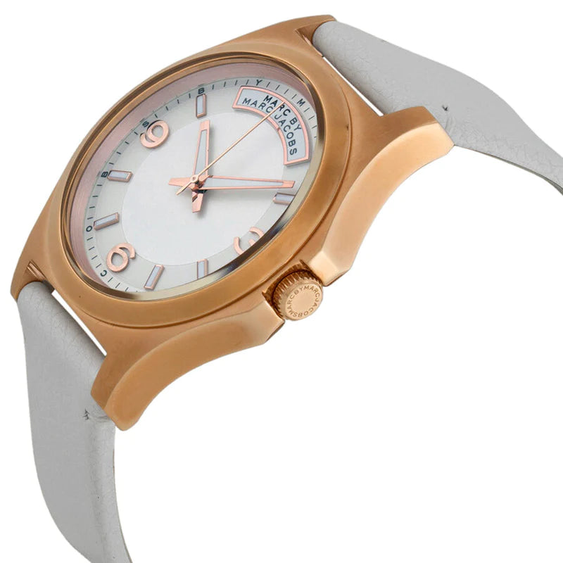 Marc by Marc Jacobs MBM1260 Baby Dave White Leather Women's Watch