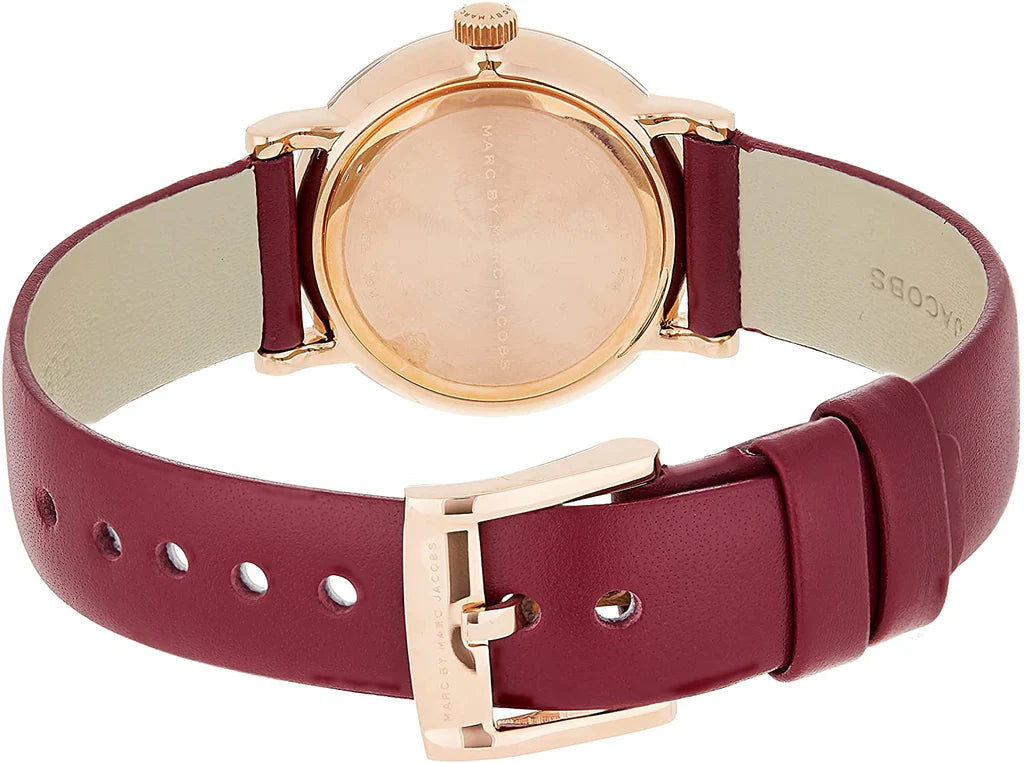 Marc by Marc Jacobs MBM1271 Red Dial Leather Band Women's Watch