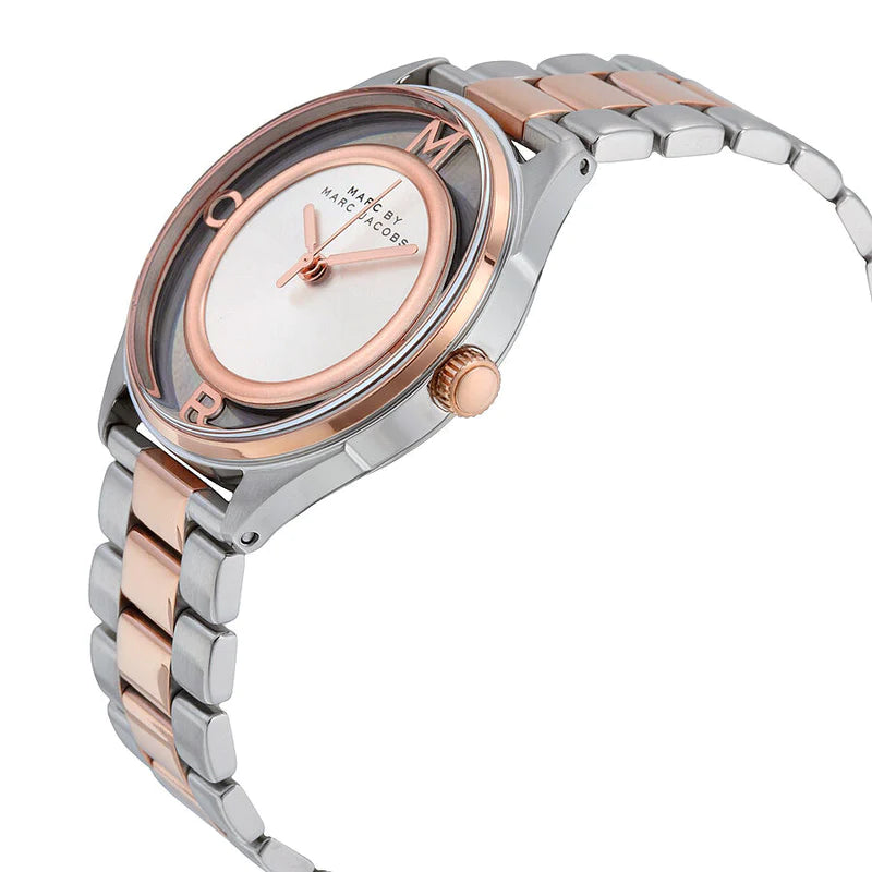 Marc by Marc Jacobs MBM3436 Tether Silver Transparent Dial Two-tone Women's Watch