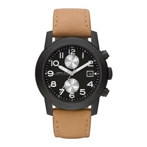 Marc By Marc Jacobs MBM5053 Larry Chronograph Black Dial Tan Leather Men's Watch