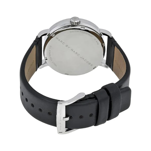 Marc By Marc Jacobs MBM5076 Fergus Silver Dial Black Leather Men's Watch