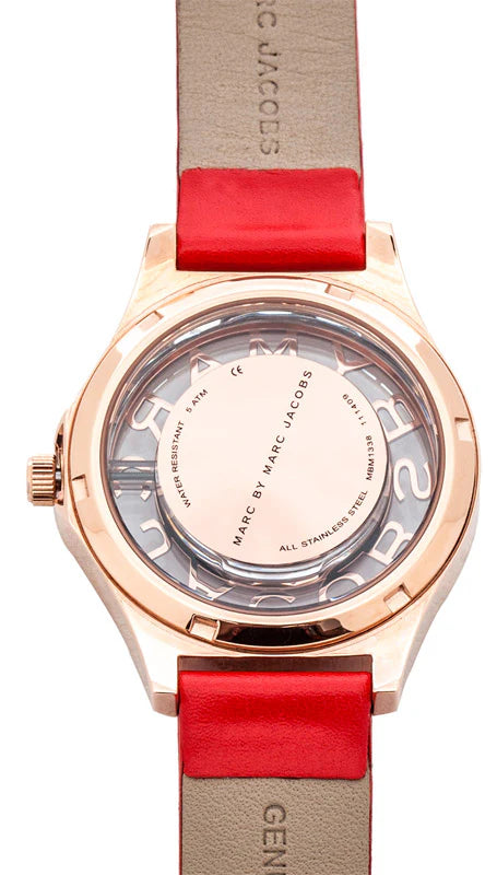 腕時計 MARC BY MARC JACOBS HENRY SKELTON Marc Jacobs Henry Skeleton Black Dial Black Steel Strap Watch for