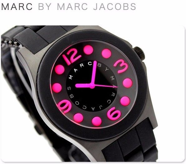 Marc Jacobs MBM2529 Pelly Black Bracelet With Red Mark Women's Watch