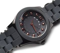 Marc Jacobs MBM2537 Pelly Gray Tone Rose Gold Grey Silicone Bracelet Women's Watch