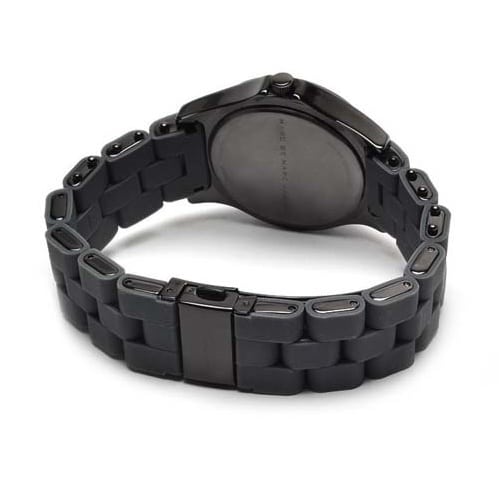 Marc Jacobs MBM2537 Pelly Gray Tone Rose Gold Grey Silicone Bracelet Women's Watch